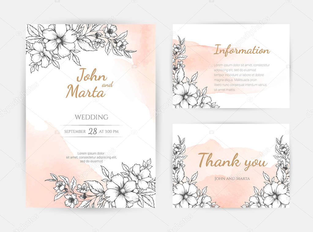 wedding invitation templates. Vector eps10.