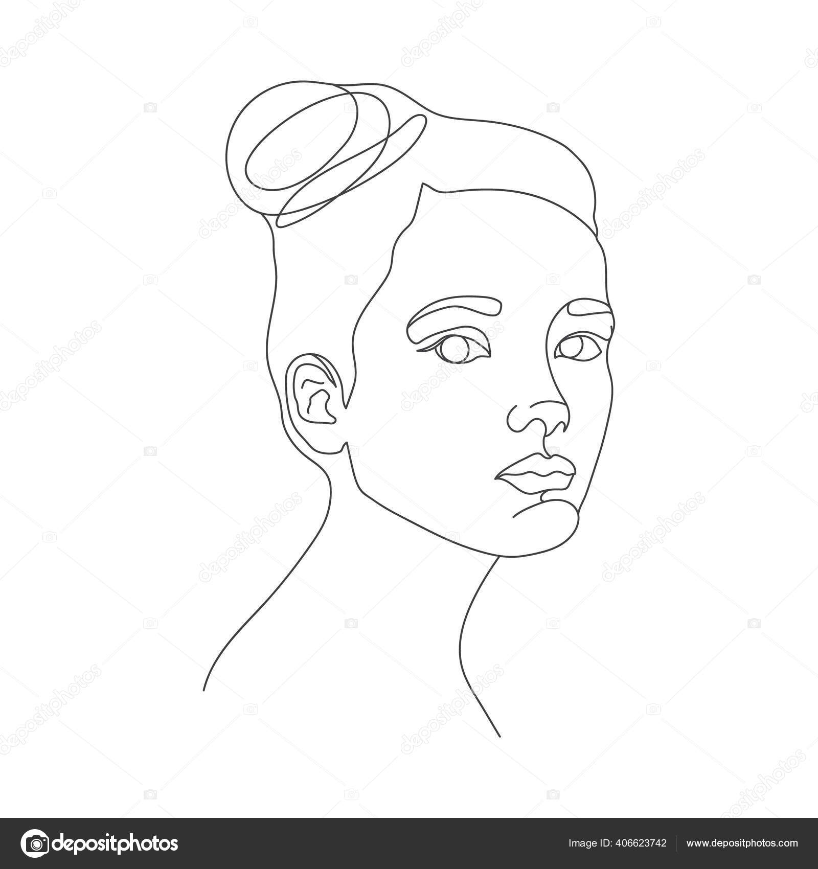 One Line Continuous Drawing Woman Face Continuous Line Drawing Logo Vector Image By C Anfisa1812 Vector Stock One Line Continuous Drawing Woman Face Continuous Line Drawing Logo Vector Image By C Anfisa1812 Vector Stock