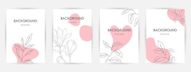 Zarif sürekli çizgi çizimi. Çok az sayıda soyut yaratıcı evrensel sanatsal şablonlar. Poster, kart, davetiye, el ilanı, kapak, afiş, pankart, broşür ve diğer grafik tasarım için iyi.