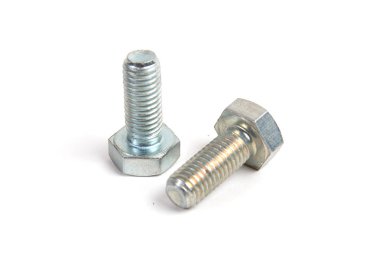 Beyaz arka plan üzerinde izole civatalar