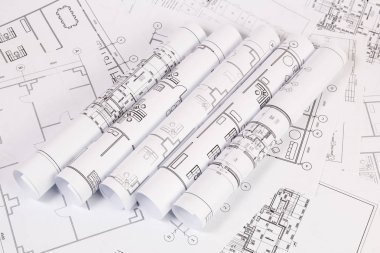 Mimari plan. Mühendislik evi çizimleri ve planları.