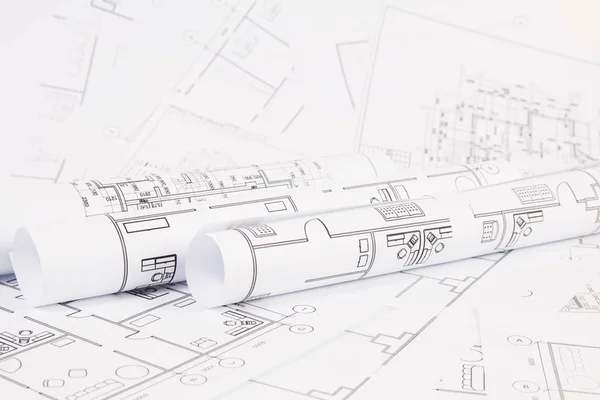 Architectural plan. Engineering house drawings and blueprints. — Stock Photo, Image