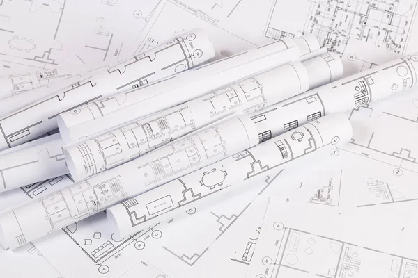 Architectural plan. Engineering house drawings and blueprints. — Stock Photo, Image