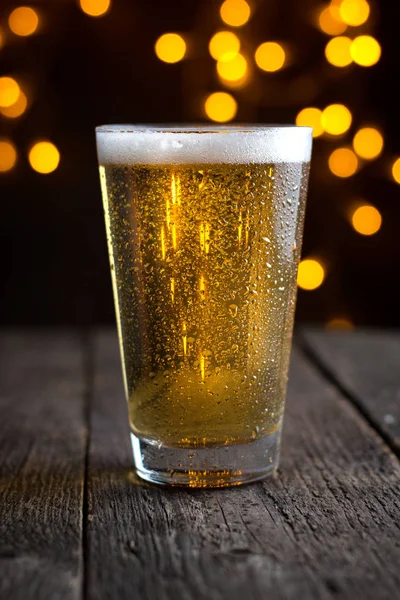 Beer Glass Dark Table — Stock Photo, Image
