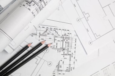 Mühendislik mimari projesi. Planlar ve kalem