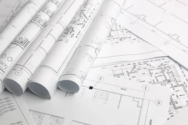 Architectural plan. Engineering house drawings and blueprints. — Stock Photo, Image