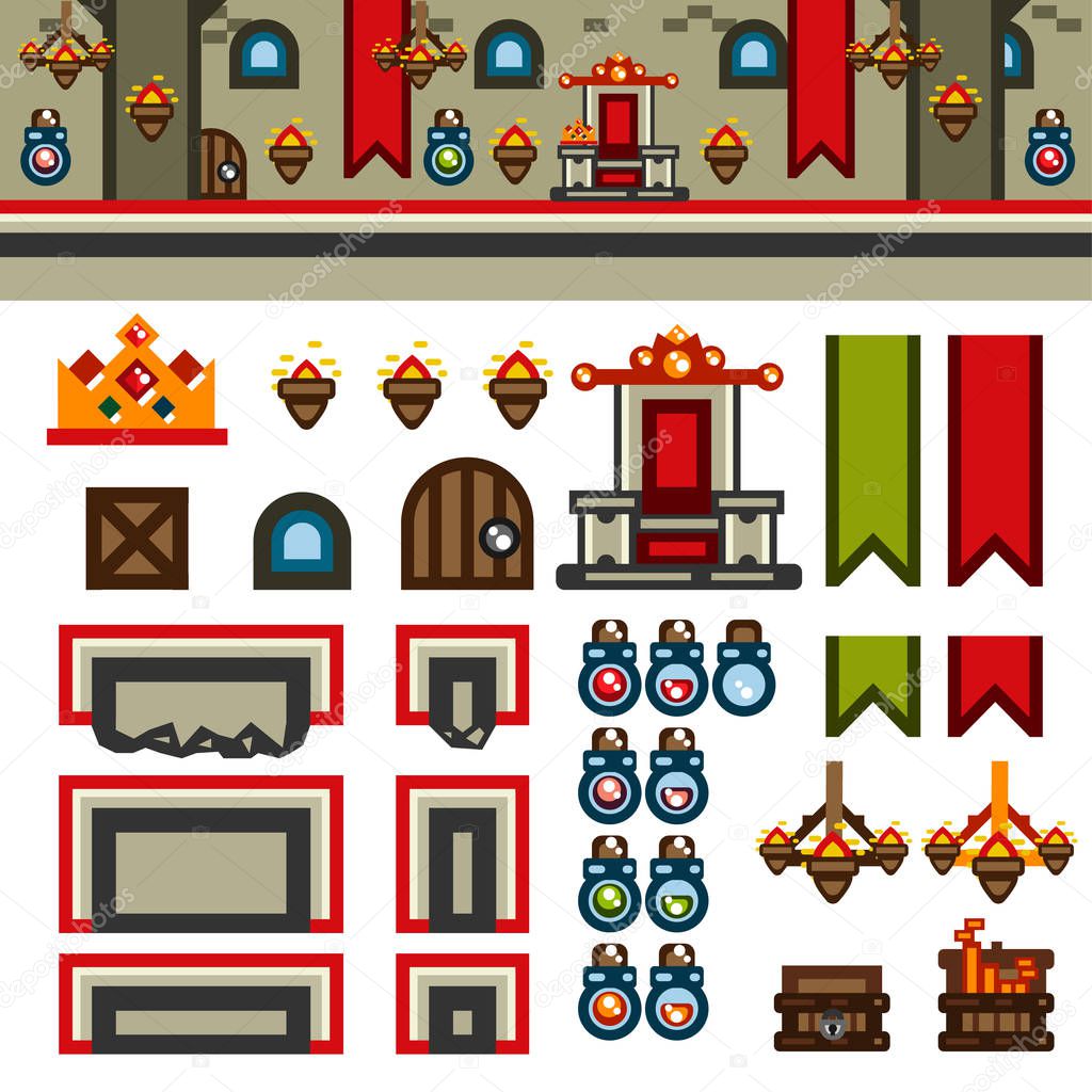 Inside castle flat game level kit