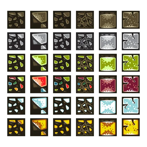 Eski Okul Tilesets Video Oyun Için — Stok Vektör