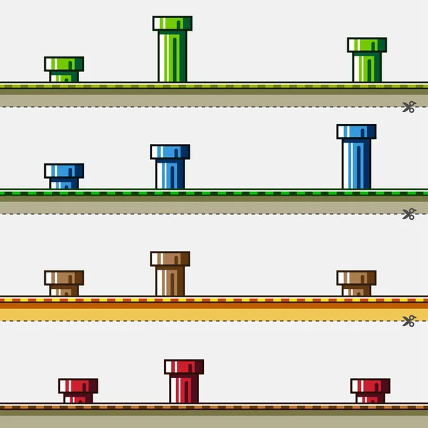 Gekleurde Achtergronden Met Pijpen Voor Eenvoudig Spel — Stockvector