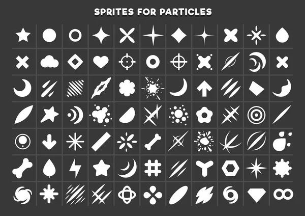 Sprites Particles Creating Games Set — Stock Vector