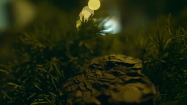 Bokeh etkisi ile Gece şehir sokak. — Stok video