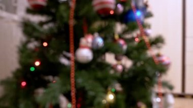 Noel ve Yeni Yıl ağacı oturma odasında
