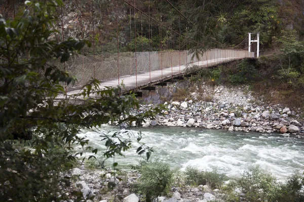Ponte Madeira Sobre Rio Santa Teresa Peru — Fotografia de Stock