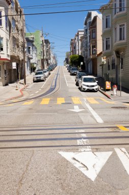 San Francisco, ABD-20 Haziran 2017: Yazın San Francisco sokaklarının manzarası