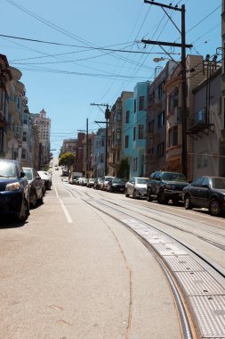 San Francisco, ABD-20 Haziran 2017: Yazın San Francisco sokaklarının manzarası