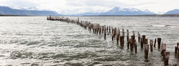 古い桟橋 今海鳥のための休憩所の遺跡 プエルトナタレス チリパタゴニア — ストック写真