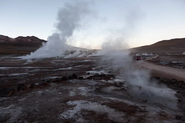 Kora Reggeli Tatio Gejzírek San Pedro Atacama Chile — Stock Fotó