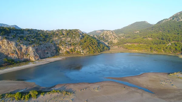 Caretta Caretta Beach Iztuzu Içinde Türkiye Nin Havadan Görünümü — Stok fotoğraf