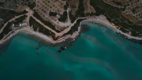 Karanlıkta Beach Havadan Görünümü — Stok fotoğraf