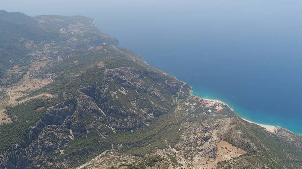 Αεροφωτογραφία Της Κοιλάδας Κοντά Στη Θάλασσα Φετιγιέ Τουρκία — Φωτογραφία Αρχείου