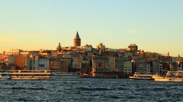 Galata Tower Istanbul Turkey — Stock Video