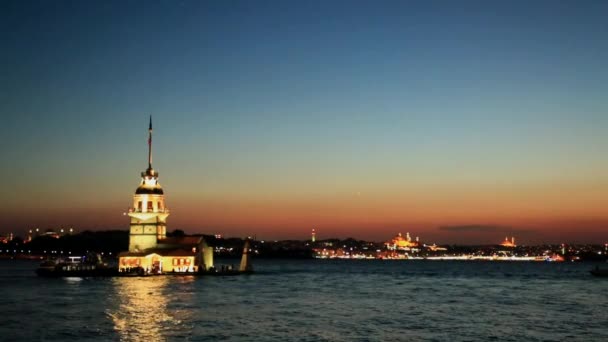 Pemandangan Menara Maiden Istanbul Turki — Stok Video