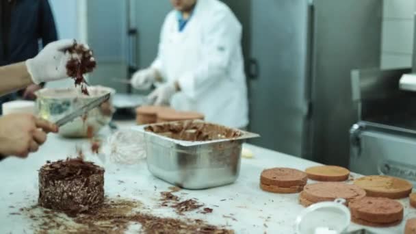 Chefs Trabalhando Cozinha Pastelaria — Vídeo de Stock