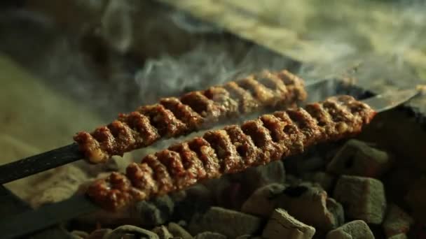 Kebab Turco Parrilla — Vídeos de Stock