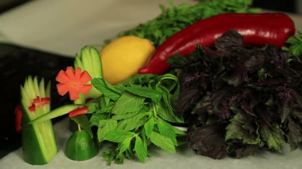 Vegetables Table — Stock Video