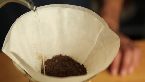 Chemex 咖啡正在酿造 — 图库视频影像