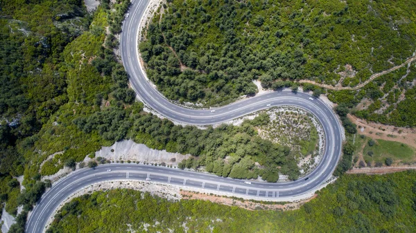 Carretera Sinuosa Desde Paso Alta Montaña Turquía Imagen De Stock