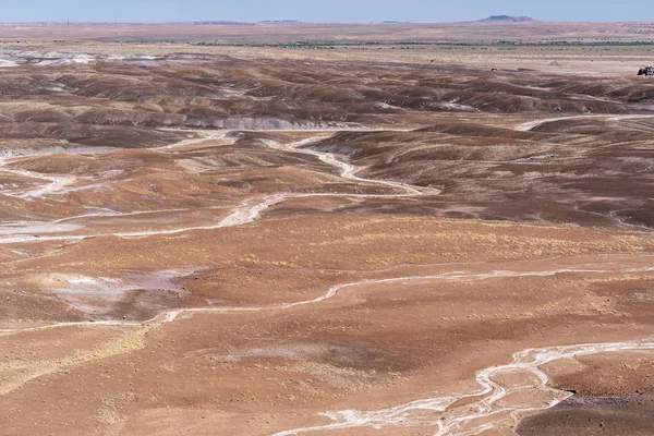 Güzel geniş çöl manzara mavi Mesa çevrenin Arizona ABD taşlaşmış orman Milli Parkı