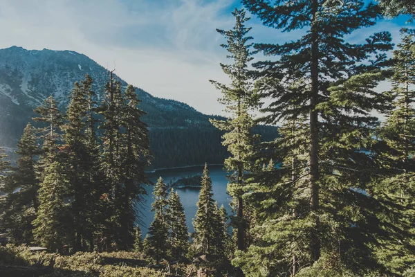 Vista Emerald Bay Com Fannette Island South Lake Tahoe Califórnia — Fotografia de Stock