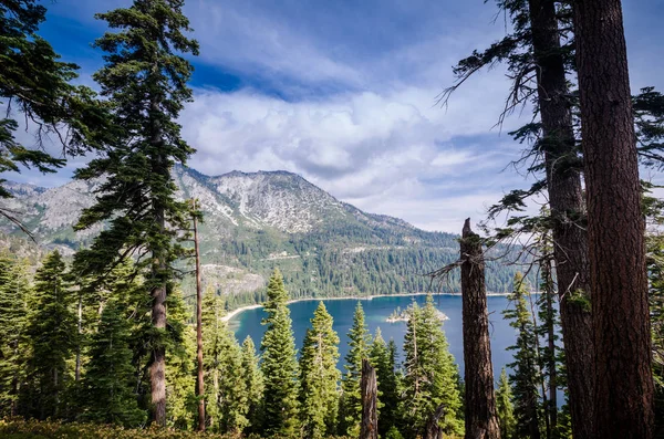 Vista Emerald Bay Com Fannette Island South Lake Tahoe Califórnia — Fotografia de Stock