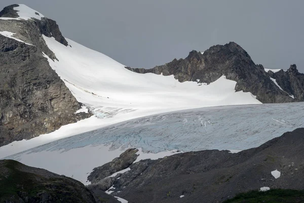 Lodowca Worthington Valdez Alaska Zamknąć Widok Góry Lód Górskie Szczyty — Zdjęcie stockowe