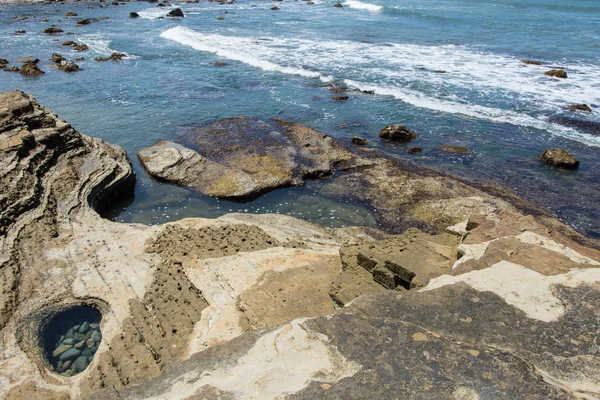 Point Cabrillo Tide Pools Seaweed Rocks San Diego Shores Pacific — Stock Photo, Image