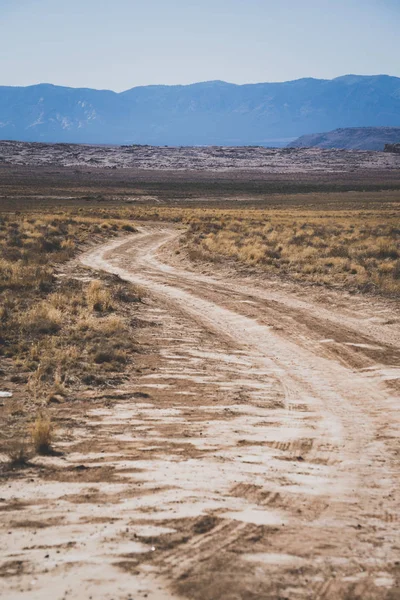 Carretera Solitaria Tierra Grava Área Rural Nuevo México Las Cuatro — Foto de Stock