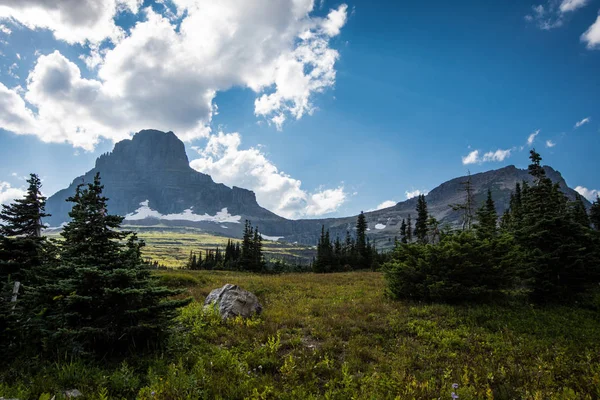 Logan Pass Parque Nacional Glacier Longo Indo Para Sun Road — Fotografia de Stock