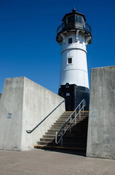 Canal Park Fyr Även Känd Som Södra Breakwater Light Duluth — Stockfoto