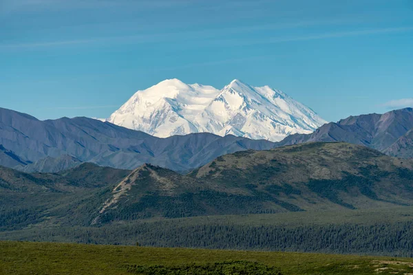 Clear Unobstructed View Denali Mckinley Denali National Park Completely Clear — Stock Photo, Image