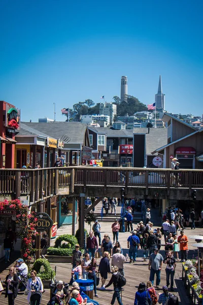 Luglio 2017 San Francisco California Pier Vista Dall Alto Guardando — Foto Stock