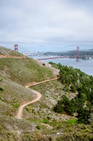 Vista Grandangolare Del Golden Gate Bridge San Francisco Visto Dai — Foto Stock