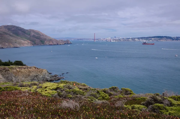 Vista Grandangolare Del Golden Gate Bridge San Francisco Visto Dai — Foto Stock