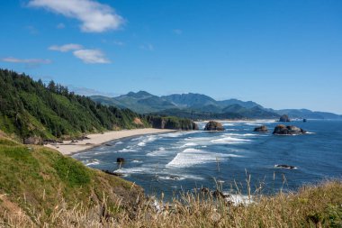 Ecola State Park in Oregon on a sunny summer day clipart