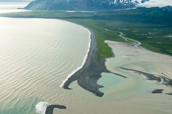 Αεροφωτογραφία Του Ένα Sandbar Στη Katmai Εθνικό Πάρκο — Φωτογραφία Αρχείου