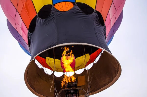 Colorful Hot Air Balloons Prepare Launch Hudson Hot Air Affair — Stock Photo, Image