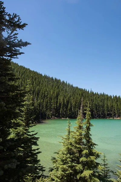 Pohled Jezero Jisker Kaskádě Jezer Vyhlídková Cesta Bend Oregon Deschutes — Stock fotografie