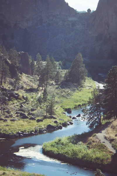 Smith Rock State Park Oregon Hora Ouro Com Filtro Aplicado — Fotografia de Stock