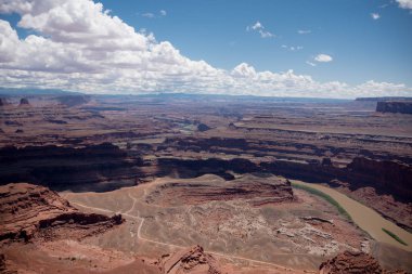 Ölü at Point devlet parkı hava overlook Utah. Colorado Nehri fotoğraf