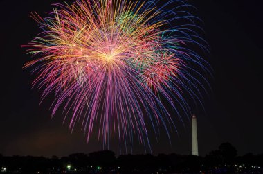 Washington Anıtı, Washington, aydın ile Milli Parkı gelgit havzası üzerinde dört Temmuz havai fişek